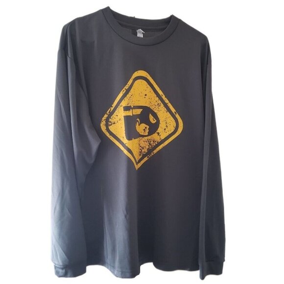 Glimmer Active Wear Men's Long Sleeve Gray Jersey Bullet Front - Yvng Ocho, Back - Picture 1 of 4